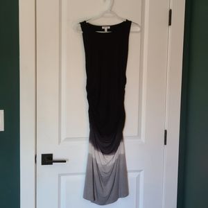 Athleta Ombre Midi Dress Black White Gray Size Medium